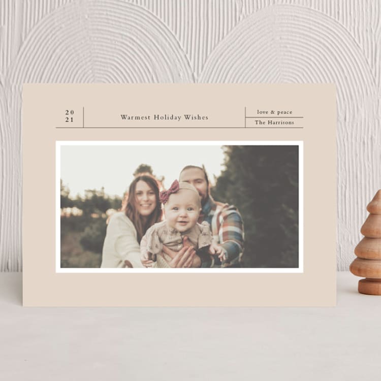 "Archival Holiday" - Holiday Cards in Sand by Wendy Chung - Front