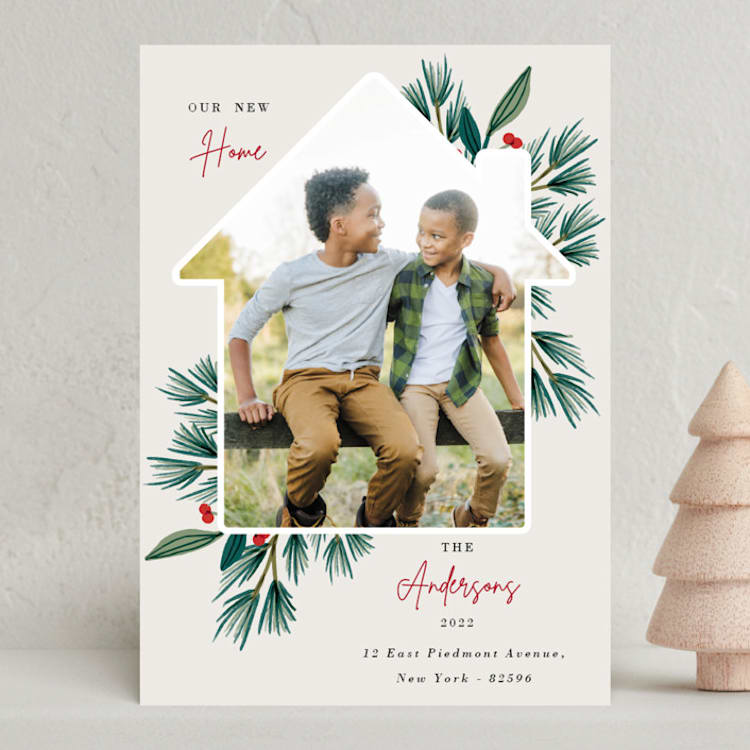 "Joyful Home" - Holiday Cards in Eggnog by Oma N. Ramkhelawan - Front