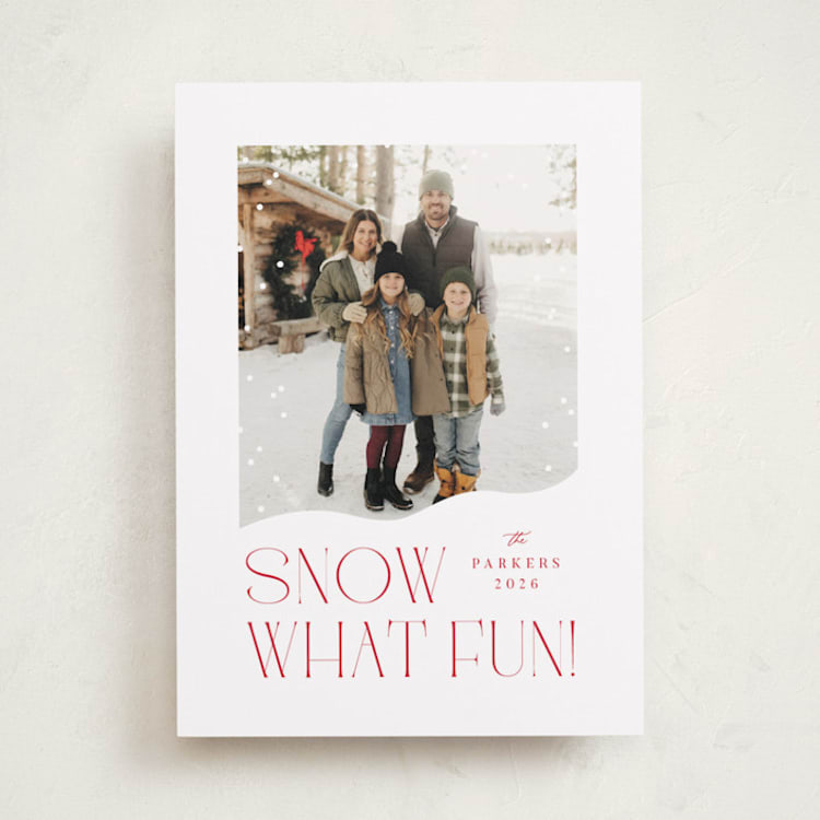 "Snow What Fun" - Holiday Cards in Stocking by Olivia Raufman - Front