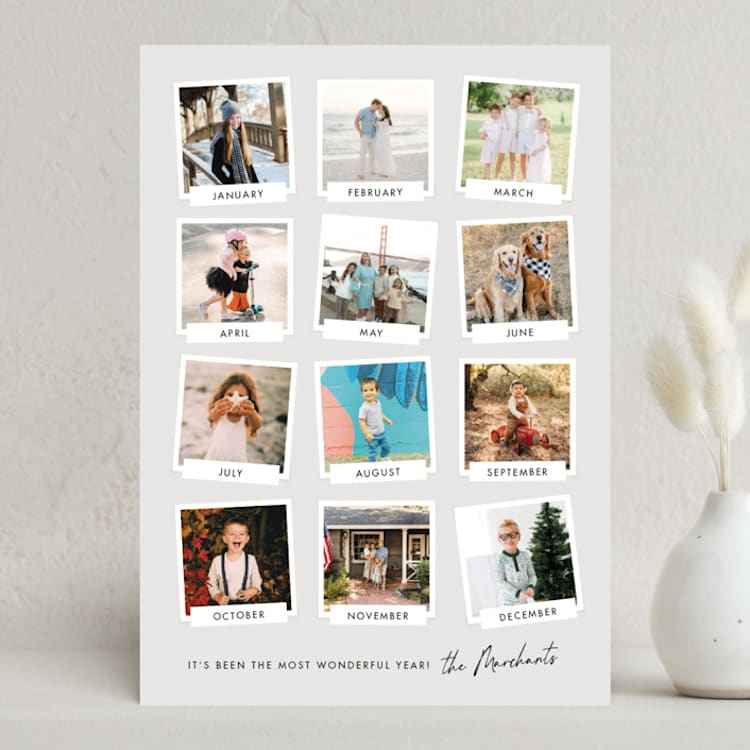 "Most Wonderful Year" - Holiday Cards in Mist by Amy Payne - Front