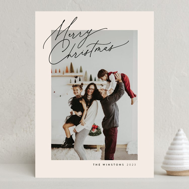 "Sweet Corner Script" - Holiday Cards in Flannel by Heather Cairl - Front