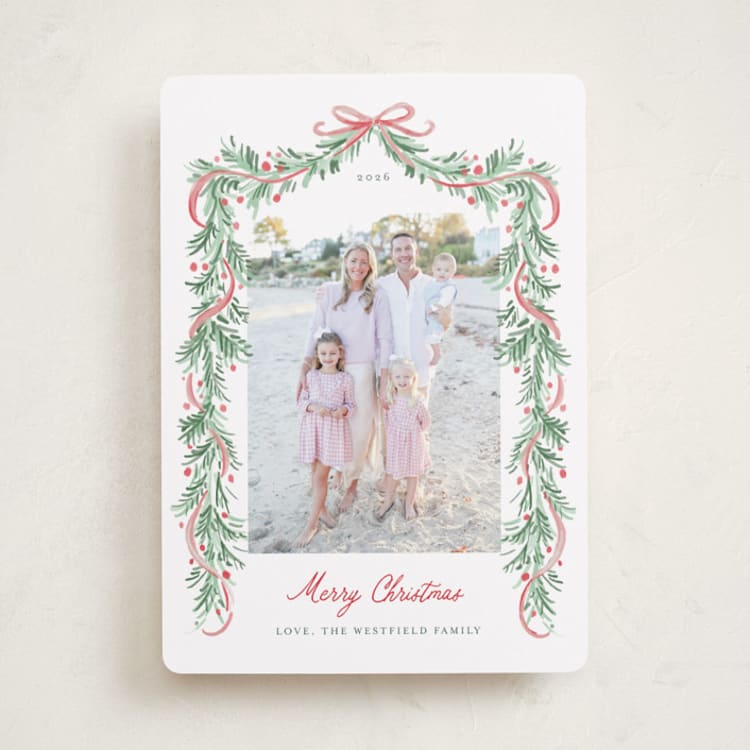 "Soft Garland" - Holiday Cards in Cranberry by frau brandt - Front