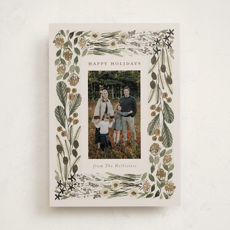 "Abundance" - Holiday Cards in Sage by Meagan Christensen - Front