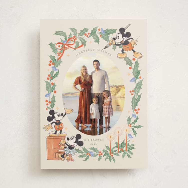 "Mickey merriest wishes" - Holiday Cards in Vanilla by Sabrin Deirani - Front