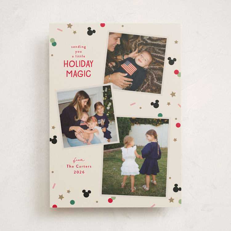 "Disney Magic Confetti" - Holiday Cards in Holly by Kacey Kendrick Wagner - Front