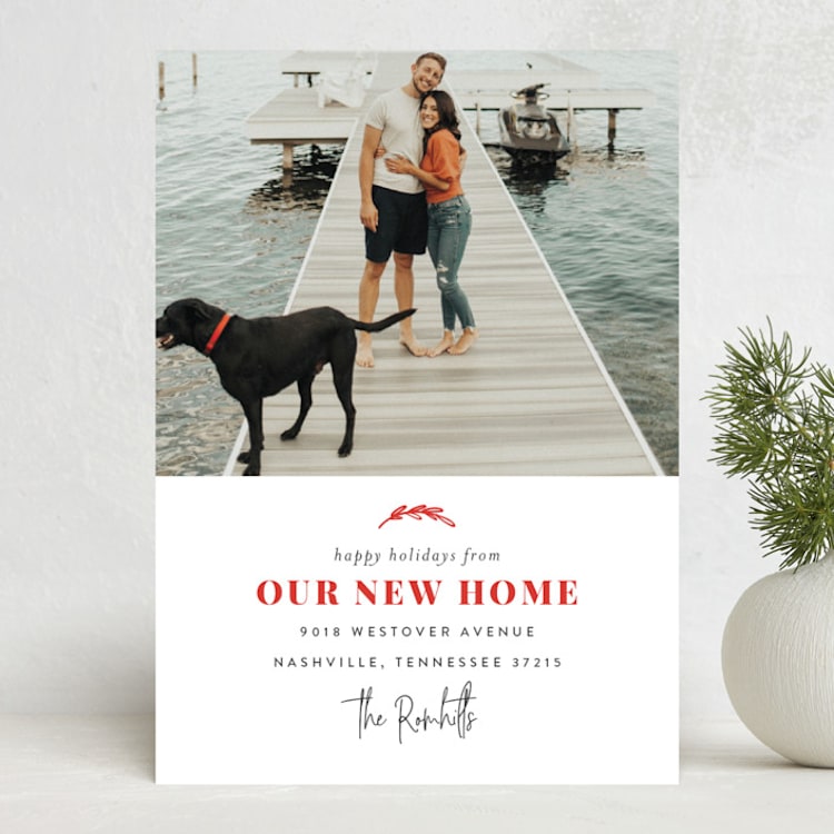 "Our New Home for the Holidays" - Holiday Cards in Snow by Sara Hicks Malone - Front