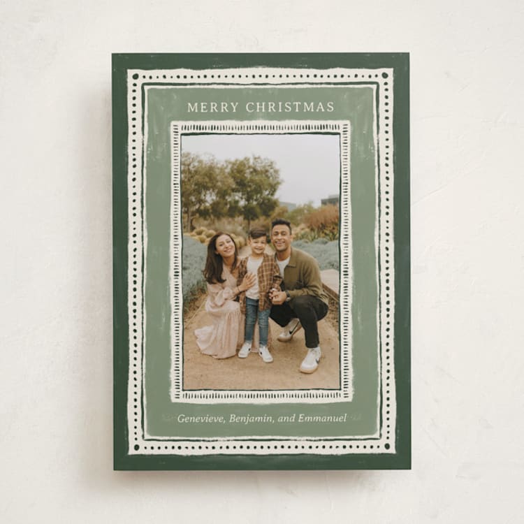 "Painted Jubilance" - Holiday Cards in Evergreen by Kercia Jane - Front