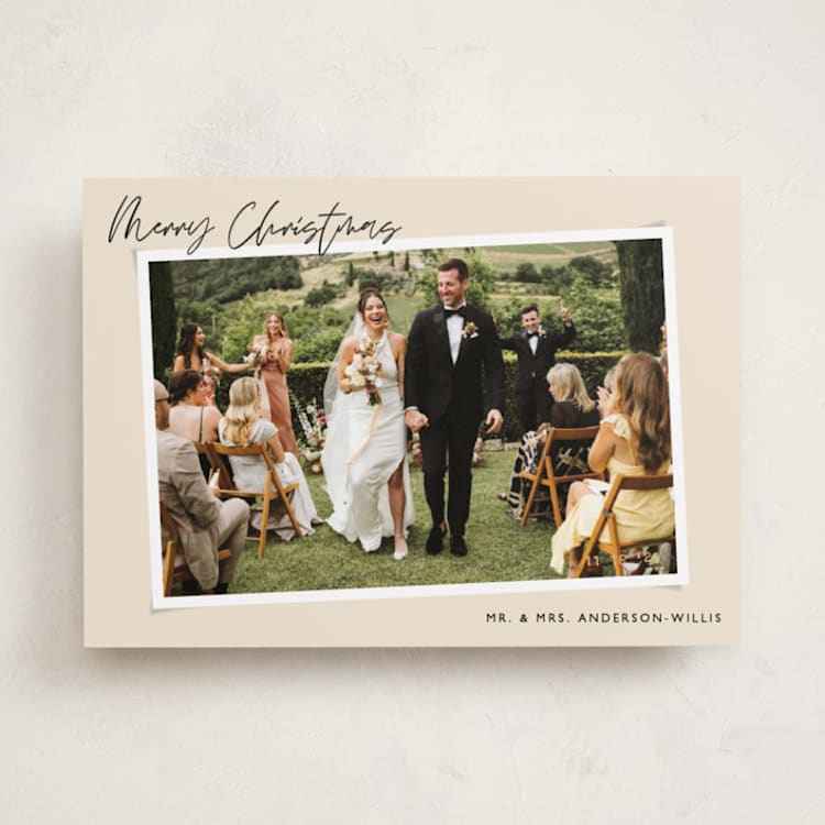 "Dated Snapshot" - Holiday Cards in Latte by Alicia Schultz - Front