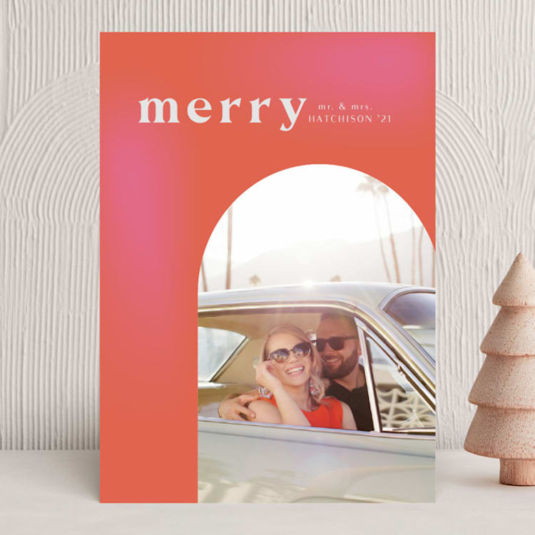 "Retro Merry Married" - Holiday Cards in Candy by Kanika Mathur - Front