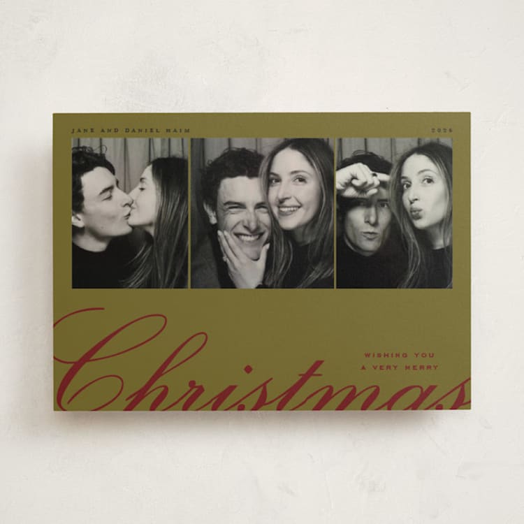 "Chelsea" - Holiday Cards in Chartreuse by Jennifer Lew - Front