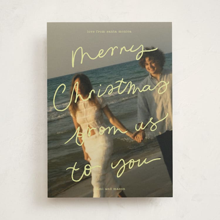 "Postcard From Us" - Holiday Cards in Citrus by Abbigail Lim - Front