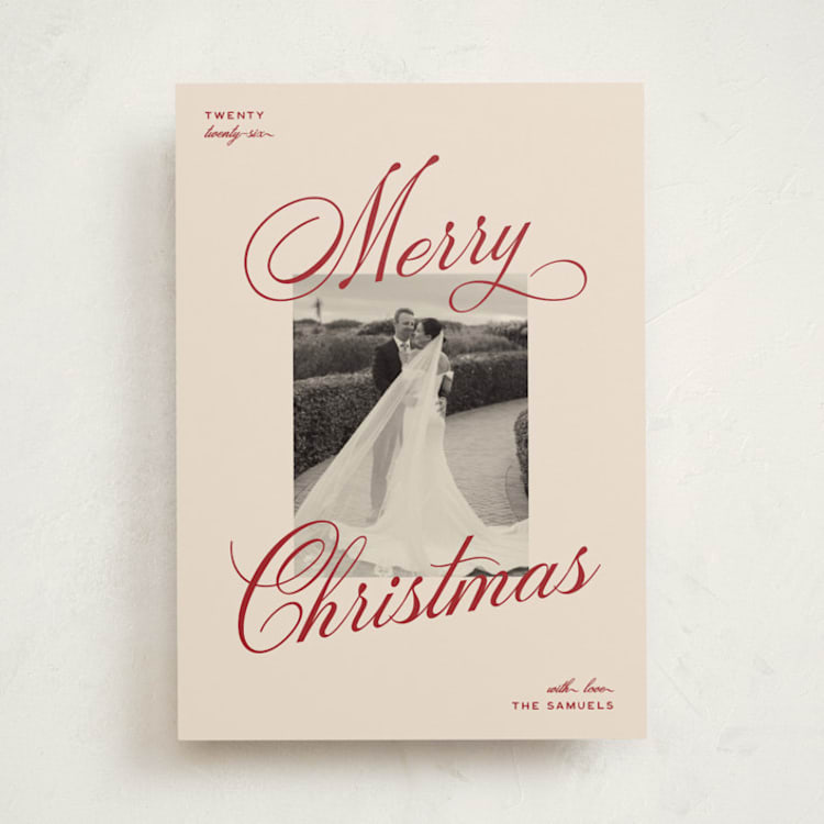 "vintage cinema" - Holiday Cards in Burgundy by Ellen Schlegelmilch - Front