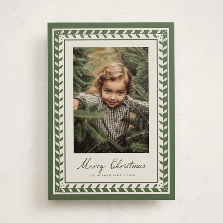 "Linocut frame" - Holiday Cards in Pine by Maja Cunningham - Front