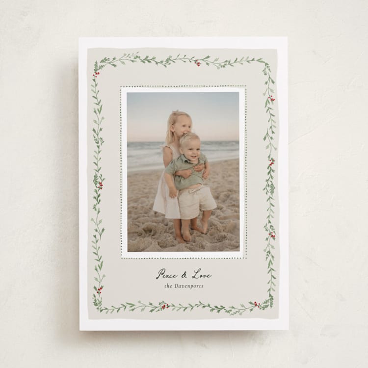 "Vine & Dots" - Holiday Cards in Pine by Susan Moyal - Front