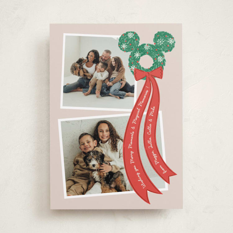 "Disney's Magical Wreath" - Holiday Cards in Pudding by Pati Cascino - Front