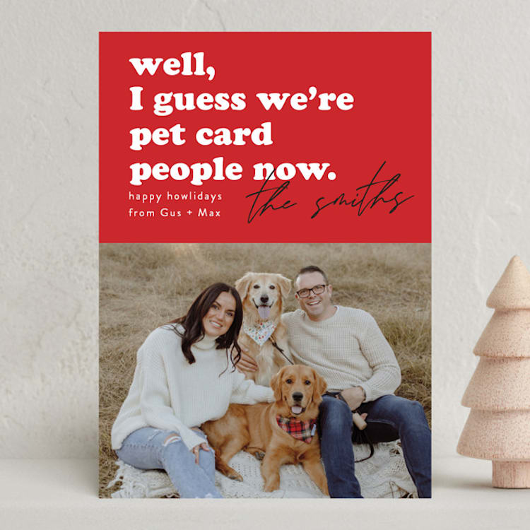 "Pet card People" - Holiday Cards in Rovers Ball by Erin L. Wilson - Front