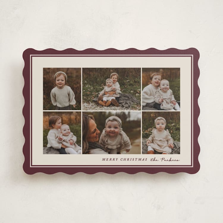 "Framed Photos" - Holiday Cards in Cabernet by Brianne Larsen - Front