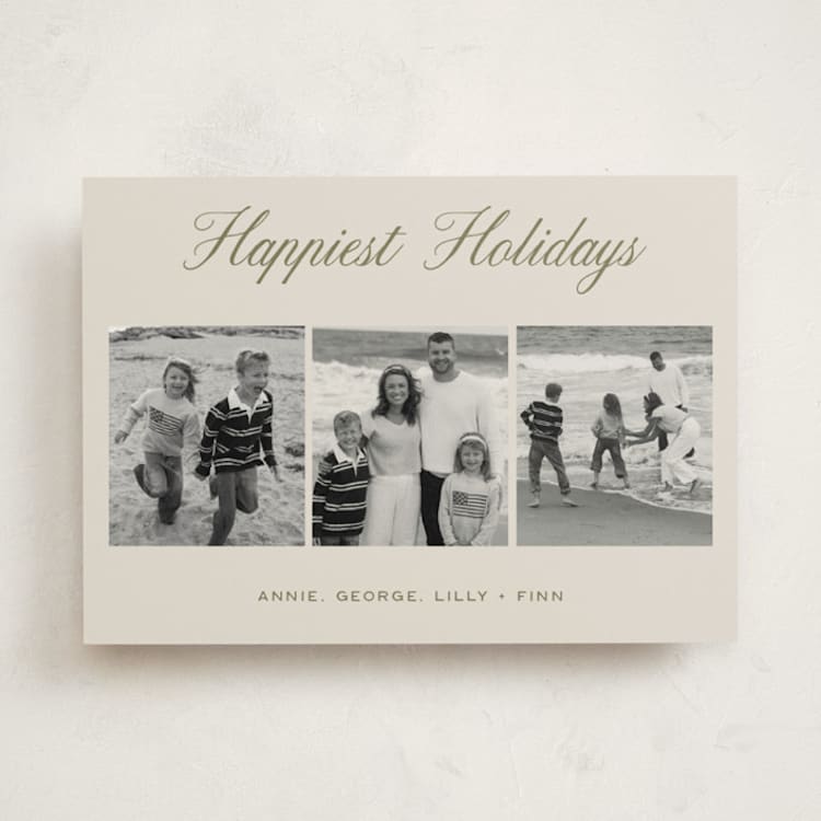 "Three Holiday Moments" - Holiday Cards in Eggnog by Stephanie Heinrich Godbout - Front