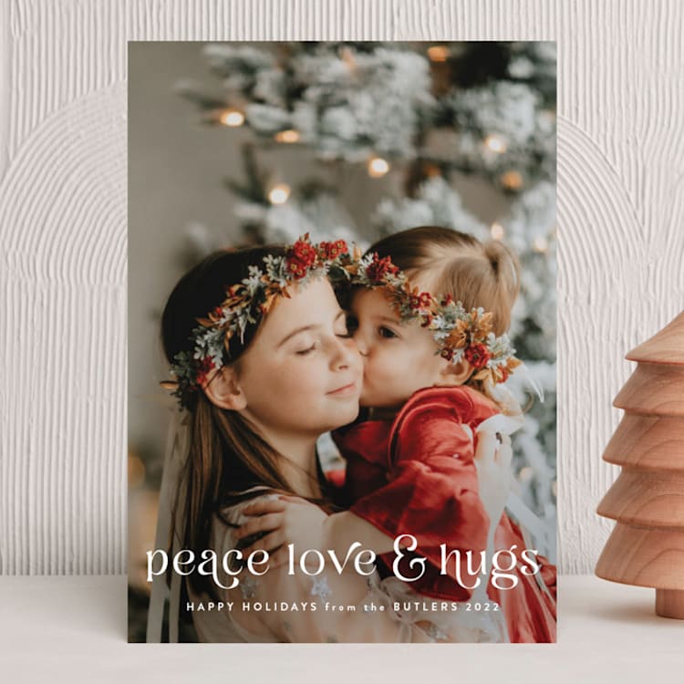 "& Hugs" - Holiday Cards in Snow by Melanie Severin - Front