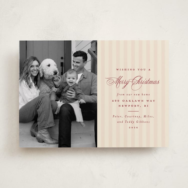 "Charming Stripe" - Holiday Cards in Stocking by Olivia Raufman - Front