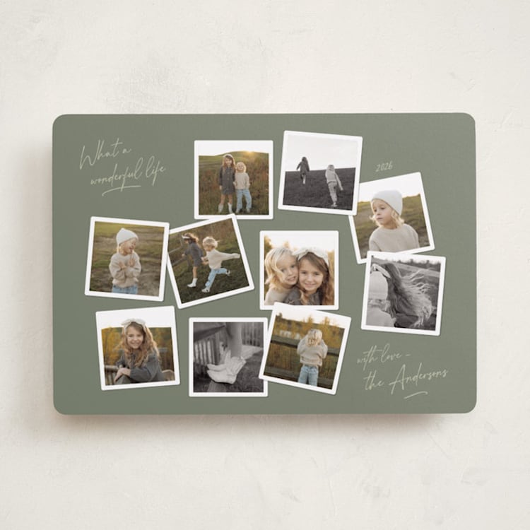 "Vintage Collage" - Holiday Cards in Juniper by Lisa McLean - Front