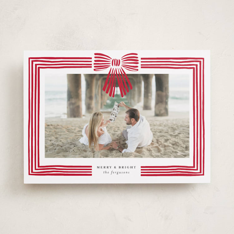 "Ribbon Framed" - Holiday Cards in Snow by Iveta Angelova - Front