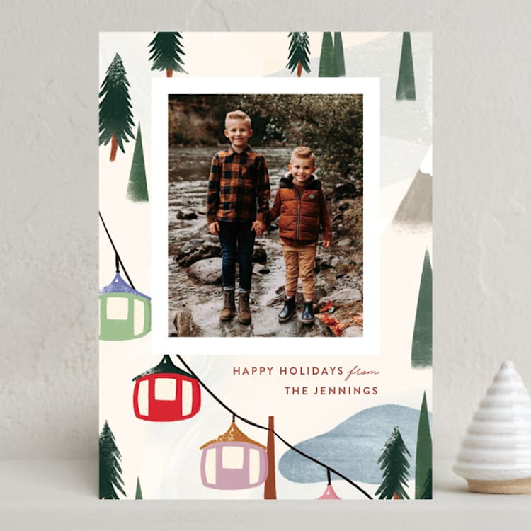 "Gondola Ride" - Holiday Cards in Cardinal by Julie Murray - Front