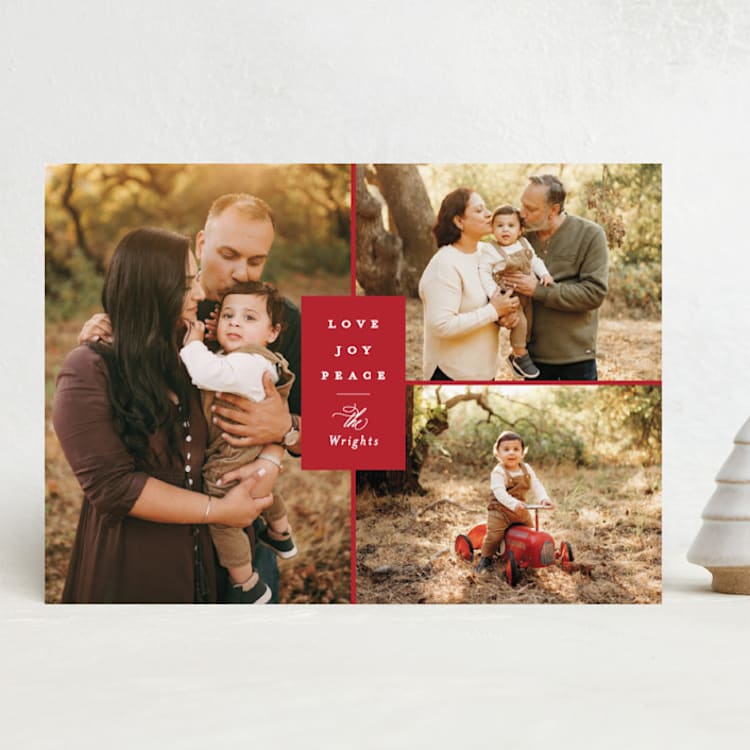 "Classic Love" - Holiday Cards in Poinsettia by Brianne Larsen - Front