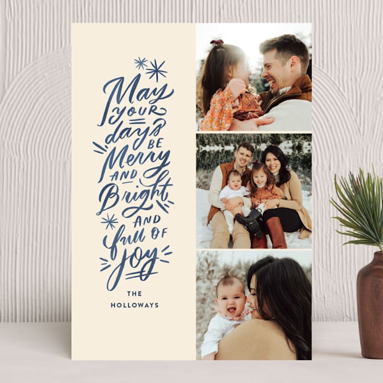 "Merry Days" - Holiday Cards in Chambray by Julie Murray - Front