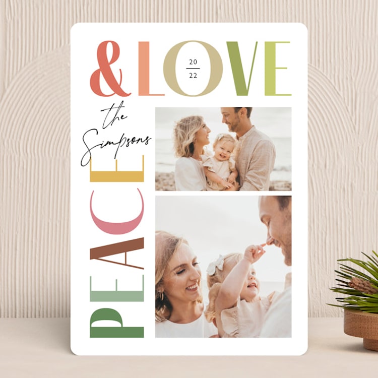"Colorful Sentiment" - Holiday Cards in Papaya by Lisa McLean - Front
