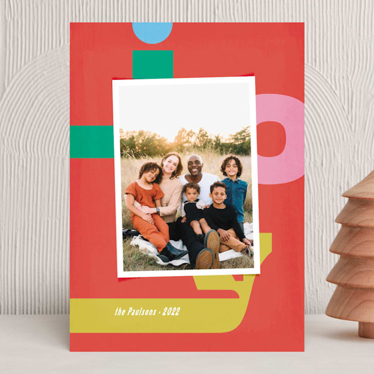 "Groovy Joy" - Holiday Cards in Rudolph's Nose by Lisa McLean - Front