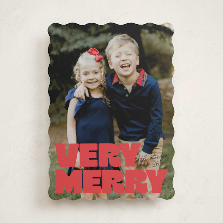 "Very Bold" - Holiday Cards in Poinsettia by Jessie Steury - Front