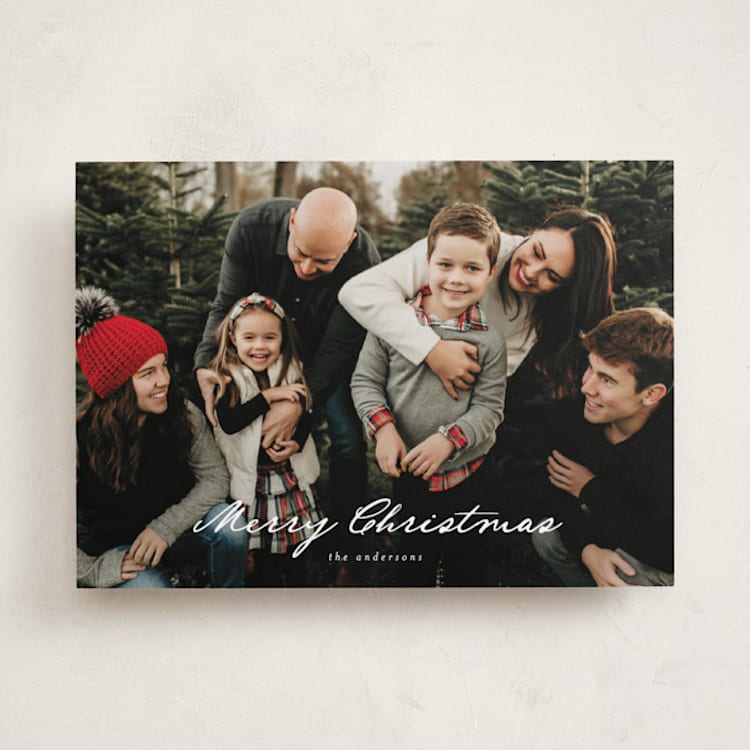 "Merriest Wishes" - Holiday Cards in Snow by Ashley Iwafuchi - Front