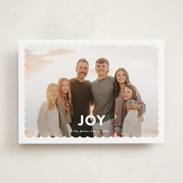 "Joy Scallop" - Holiday Cards in Snow by Stephanie Hawkes - Front