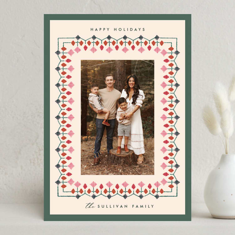 "Woodland Border" - Holiday Cards in Pine by Julie Murray - Front