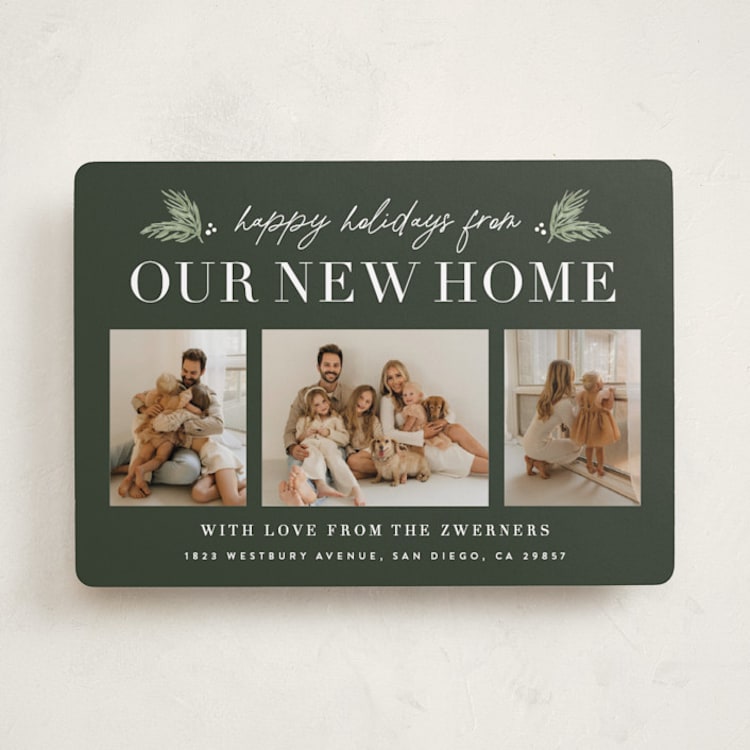 "Holiday Home" - Holiday Cards in Evergreen by Sara Hicks Malone - Front