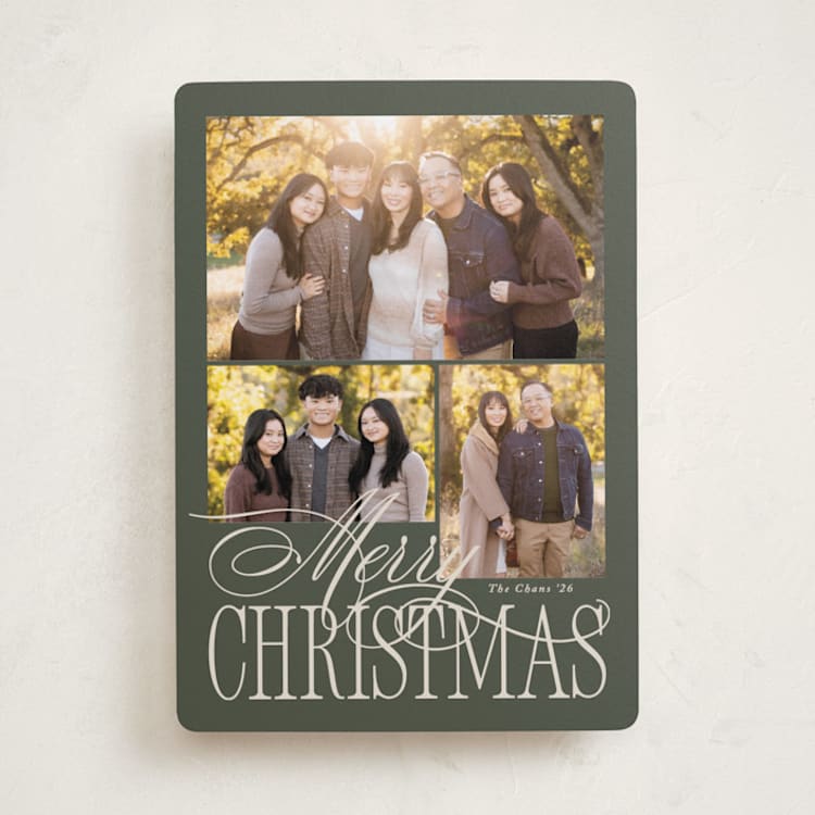 "Elegant Three" - Holiday Cards in Pine by Brianne Larsen - Front
