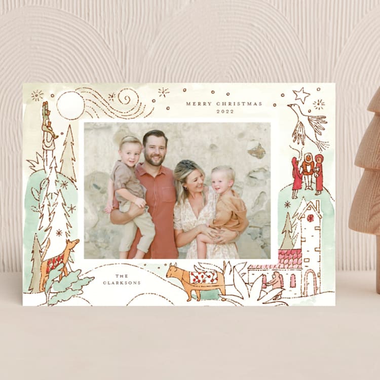 "Cheerful Season" - Holiday Cards in Seafoam by Morgan Ramberg - Front