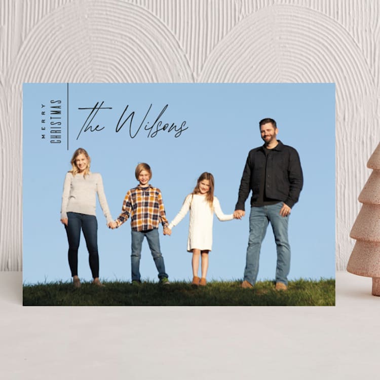 "Modern Edge" - Holiday Cards in Night Sky by Owl and Toad - Front