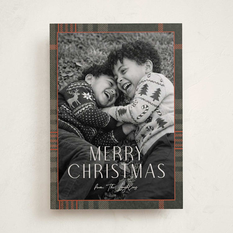 "Foiled plaid" - Holiday Cards in Autumn by Annie Holmquist - Front