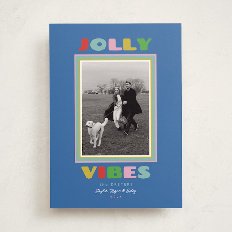 "Jolly Vibes Frame" - Holiday Cards in Celestial by Erika Firm - Front