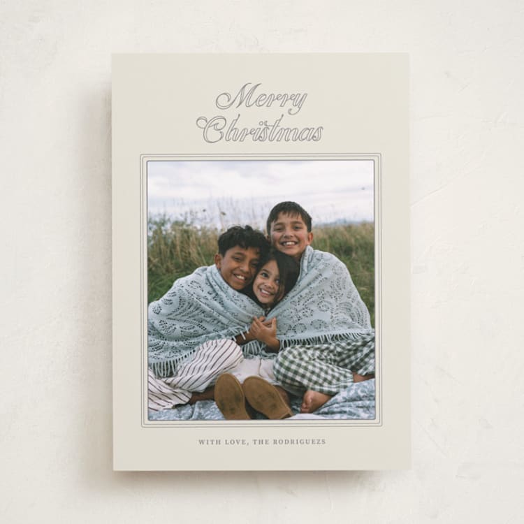 "Softly Framed" - Holiday Cards in Warm Ivory by Cass Loh - Front