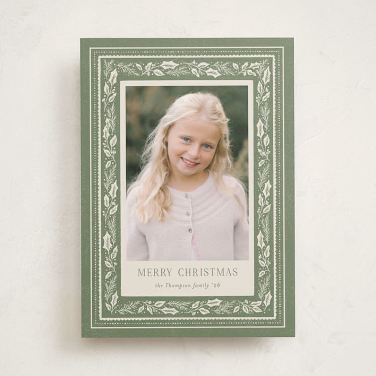 "The Botanical Borders" - Holiday Cards in Pine Needle by Ashlee Townsend - Front
