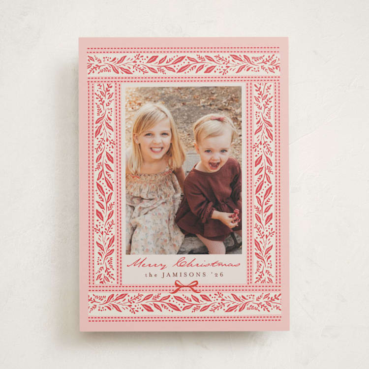 "Artisanal Frame" - Holiday Cards in Rose by Karidy Walker - Front
