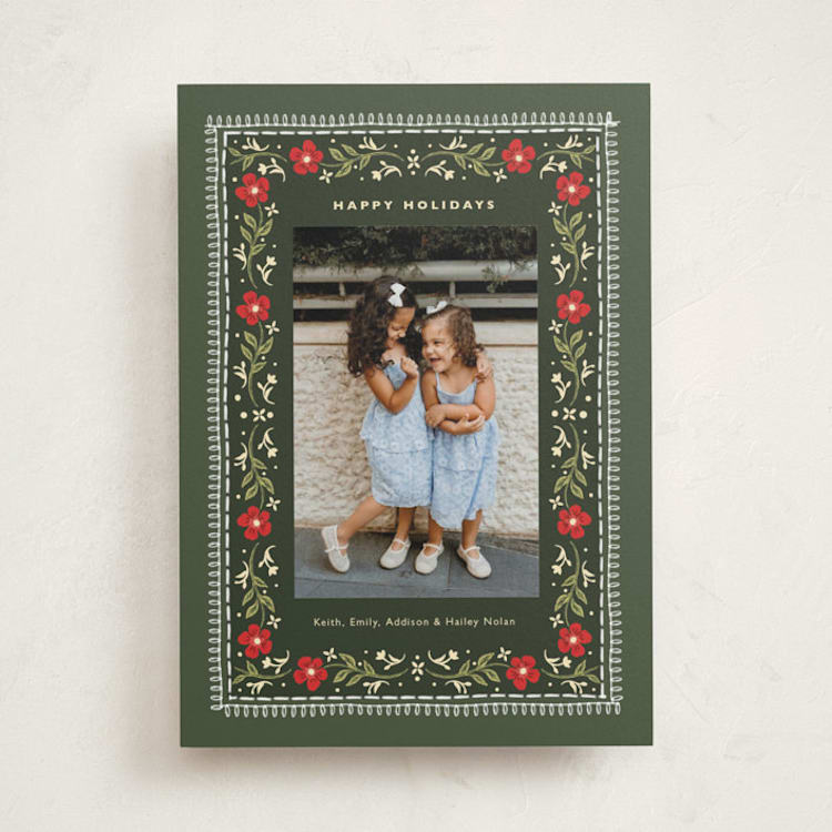 "Lockhart" - Holiday Cards in Evergreen by Melanie Kosuge - Front