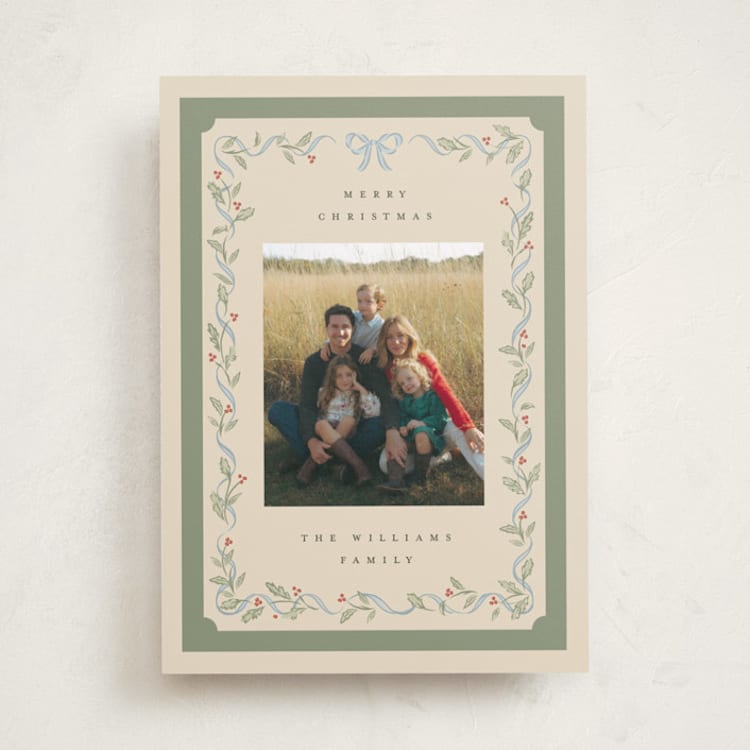 "Christmas Greenery" - Holiday Cards in Mistletoe by Robert and Stella - Front