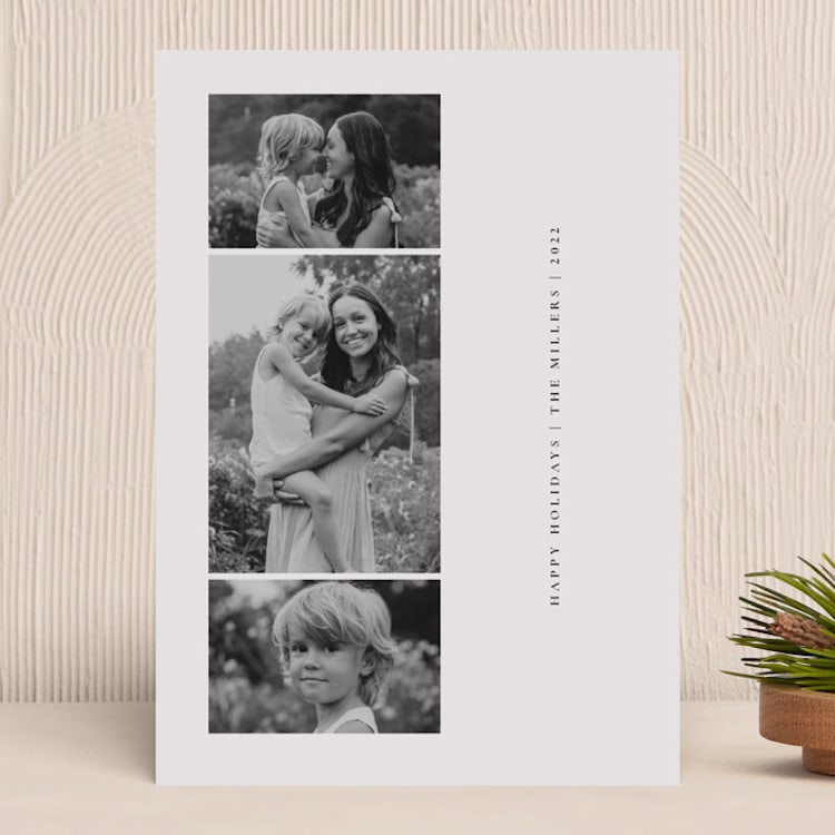"Simple Trio" - Holiday Cards in Mist by Sumak Studio - Front