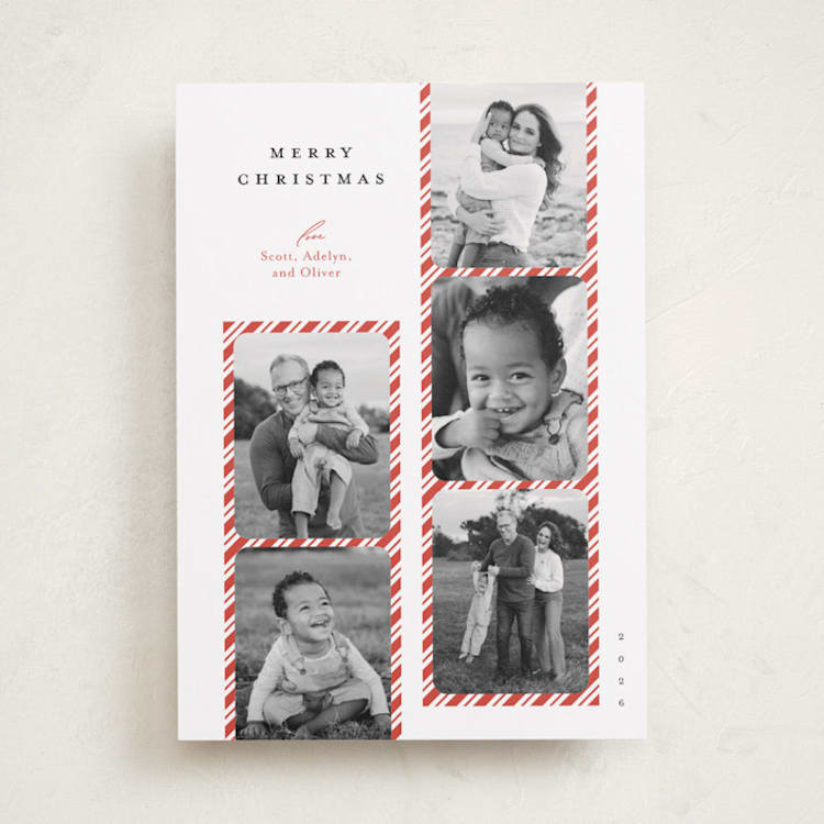 "Peppermint Strip" - Holiday Cards in Peppermint by Carrie ONeal - Front