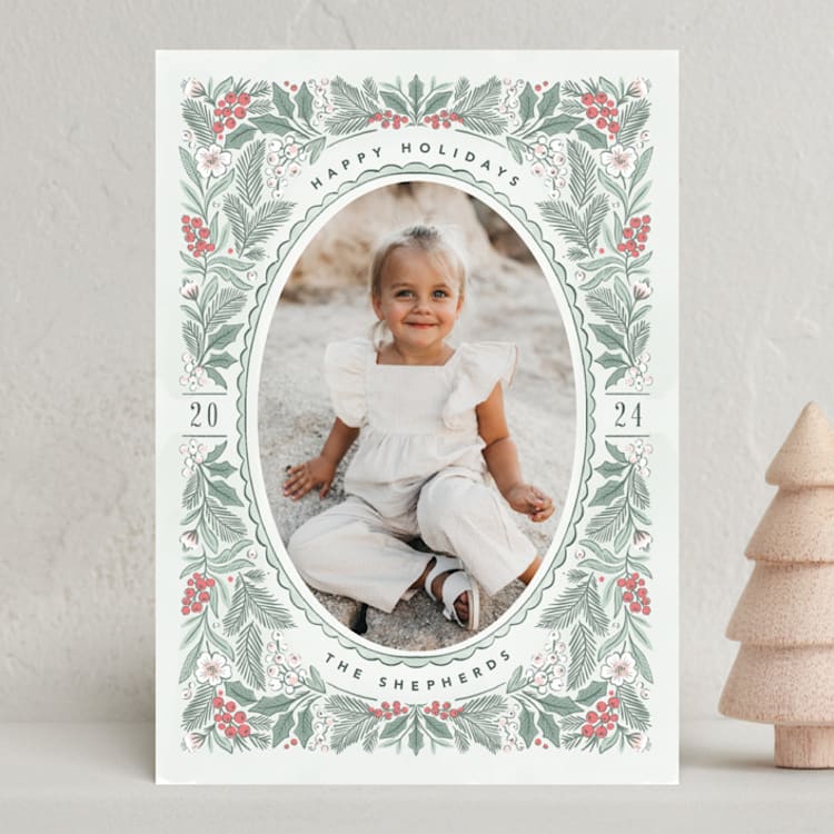 "Painted Holiday Frame" - Holiday Cards in Eucalyptus by Kristen Smith - Front