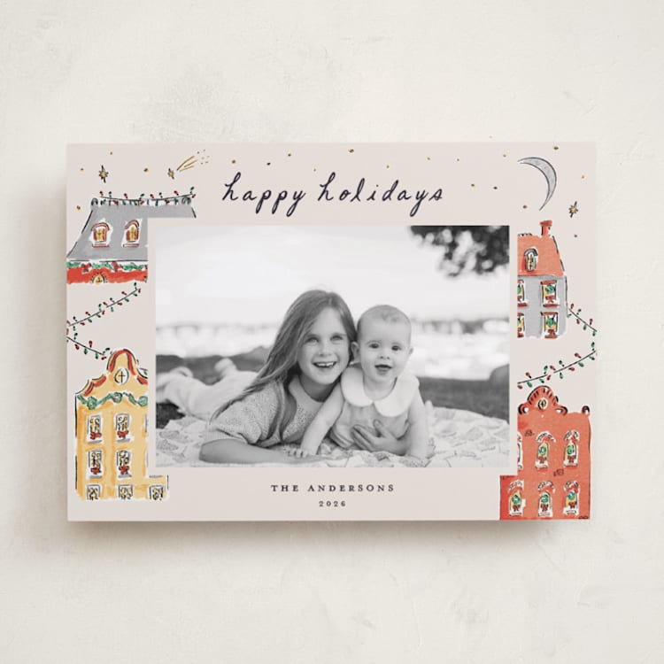 "Festive Town" - Holiday Cards in Vanilla by Sarah Rosenthal - Front